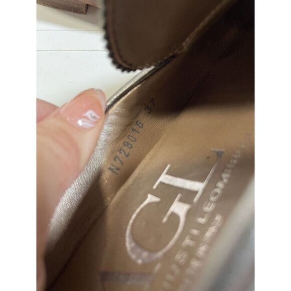 AGL Attilio Giusti Leombruni Silver Metallic Loafers Mules Shoes 37 EU 7 US - Picture 4 of 14